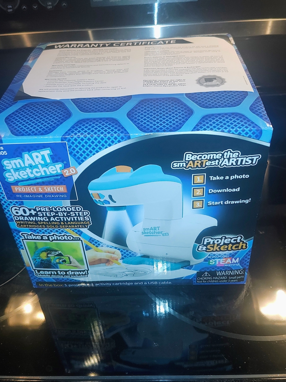 2.0 White and Teal Kids Projector